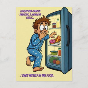 Middernachtelijke Snack Schoot Mezelf In Het Voeds Briefkaart