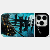 Middernachtgaljoen onder volle maan Case-Mate iPhone case (Achterkant (horizontaal))