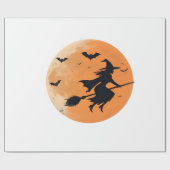 Middernachtheks in de lucht cadeaupapier (Vlak)