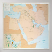 Middle East Oil Fields Map (1993) Poster (Voorkant)