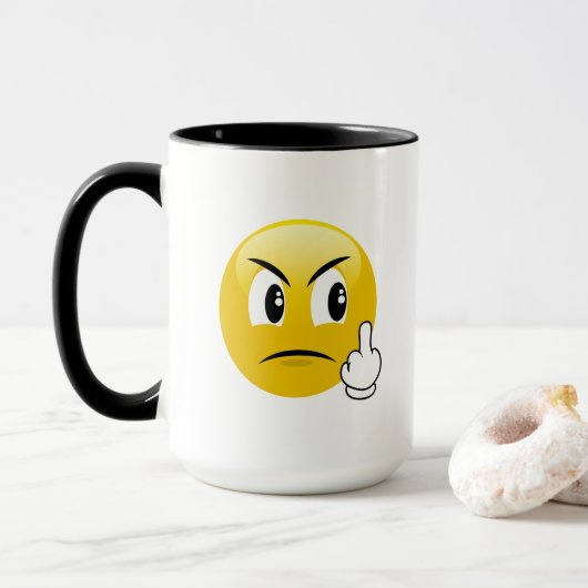 Middle Finger Emoji Mok (Met donut)