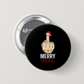 Middle Finger Merry Christmas  Ronde Button 5,7 Cm (Voorkant /achterkant)
