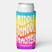 Middle School Teacher Rainbow Ombre (Seltzer Voorkant)