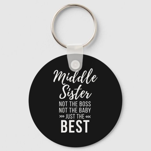 Middle Sister Crazy Funny Sister Quotes Matching S Sleutelhanger (Voorkant)