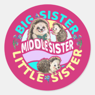 Middle Sister is een grote en kleine zus Ronde Sticker