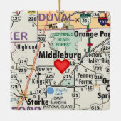 Middleburg Florida Map Keramisch Ornament (Achterkant)