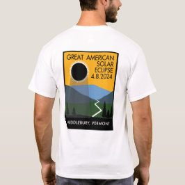 Middlebury, VT Eclipse Travel Poster T-shirt