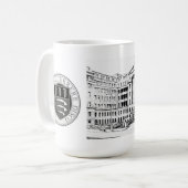 Middlesex Hospital-Mok met B/W-ets en -badge Koffiemok (Voorkant links)