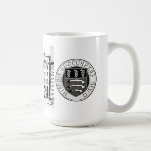 Middlesex Hospital-Mok met B/W-ets en -badge Koffiemok (Rechts)