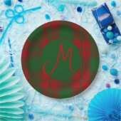 Middleton tartan monogram papieren bordje (Feest)
