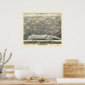 Middletown, CT Panorama Map - 1877 Poster (Keuken)