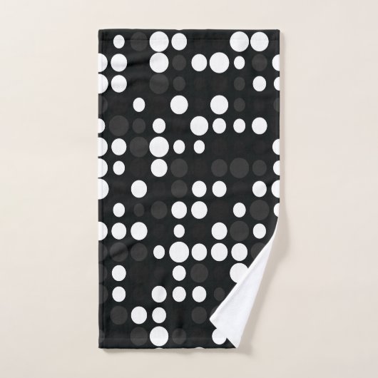 Mideas | Zwart & Wit Grijs Kleine Retro Stippen Bad Handdoek (Handdoek)