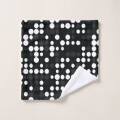 Mideas | Zwart & Wit Grijs Kleine Retro Stippen Bad Handdoek (Wasdoekje)