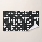 Mideas | Zwart & Wit Grijs Kleine Retro Stippen Bad Handdoek (Handdoek)