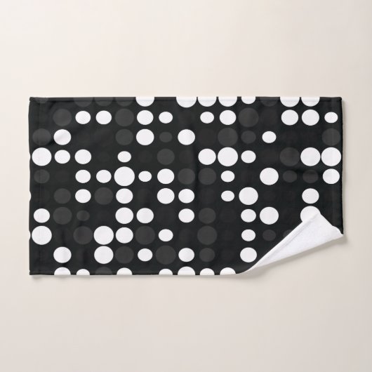 Mideas | Zwart & Wit Grijs Kleine Retro Stippen Bad Handdoek (Handdoek)