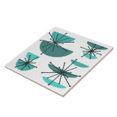 Mideeuw Art Bowls Starbursts Turquoise Tegeltje (Zijkant)