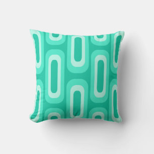 Mideeuw geometrische vormen turquoise kussen