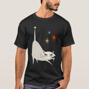 Mideeuw Mid Century Kat Atomic Age Ruimte Modern T-shirt