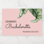 Mideeuw Modern Banana Leaf Bachelorette Favor Sparkling Wijnetiket (Enkel label)