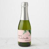 Mideeuw Modern Banana Leaf Bachelorette Favor Sparkling Wijnetiket (Voorkant)