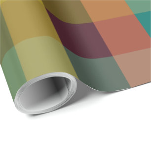 Mideeuw Modern multicolor Retro Check Patroon Cadeaupapier