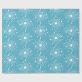 Mideeuw Modern Retro Atomic Snowflake kerst Cadeaupapier (Vlak)
