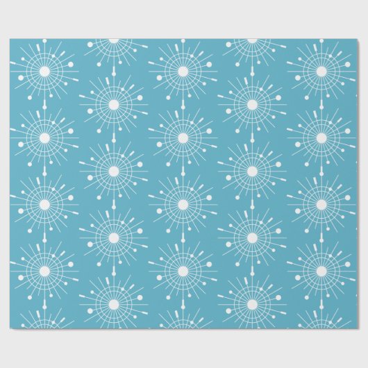 Mideeuw Modern Retro Atomic Snowflake kerst Cadeaupapier (Vlak)
