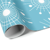 Mideeuw Modern Retro Atomic Snowflake kerst Cadeaupapier (Rol Hoek)