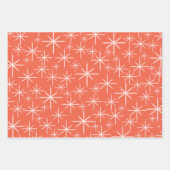 Mideeuw Modern Starburst Pattern Blush Coral Inpakpapier Vel (Voorkant)