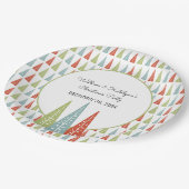 Mideeuw moderne bomen aangepaste kerstfeest papieren bordje (Gekanteld)