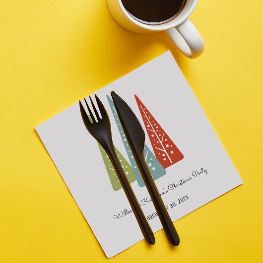 Mideeuw moderne bomen aangepaste kerstfeest servet