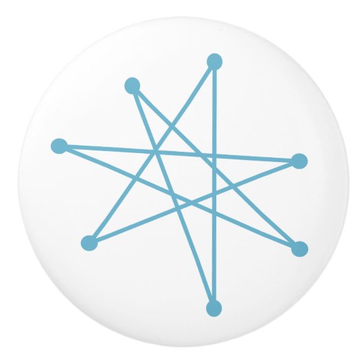 Mideeuw Moderne Kerst Atomic MCM MOD Star C Keramische Knop (Voorkant)