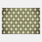 Mideeuw Moderne Retro Kerst Sterren Inpakpapier Vel (Voorkant 3)