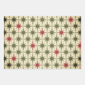 Mideeuw Moderne Retro Kerst Sterren Inpakpapier Vel (Voorkant)