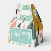 Mideeuw Moderne Retro Turquoise Kerstbomen Bedankdoosjes (Voorkant Zijde)