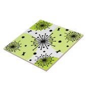 Mideeuw Sputnik Starbursts Chartreuse Tegeltje (Zijkant)