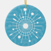 Mideeuwse MOD Atomic Sputnik kerstsnowflake Keramisch Ornament (Voorkant)