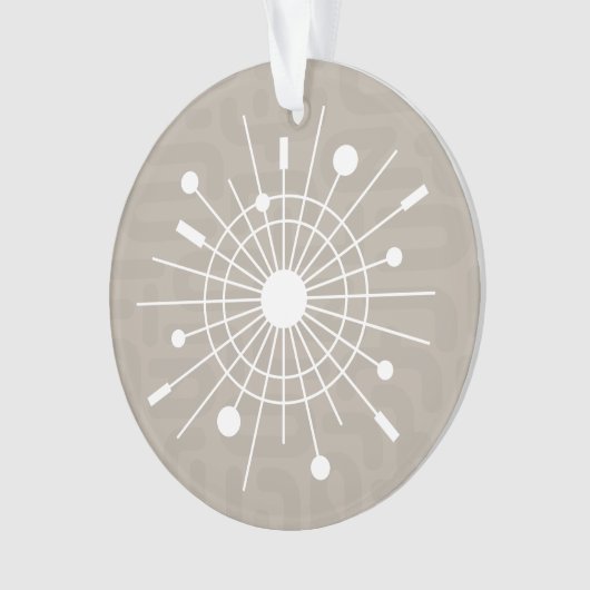 Mideeuwse MOD Atomic Sputnik kerstsnowflake Ornament (voorkant)
