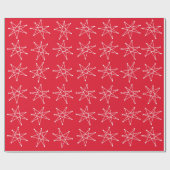 Mideeuwse moderne atoomkerstster MCM Red Cadeaupapier (Vlak)