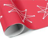 Mideeuwse moderne atoomkerstster MCM Red Cadeaupapier (Rol Hoek)