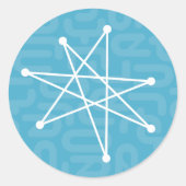 Mideeuwse moderne kerst atoomstartster ronde sticker (Voorkant)