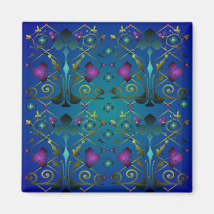 Mideval Floral Pattern Squal Magnet Magneet