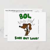 Midge "BOL Bark Out Loud"-Briefkaart Briefkaart (Voorkant / Achterkant)