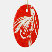 Midge Classic Trout Fly kerstversiering Keramisch Ornament (Rechts)