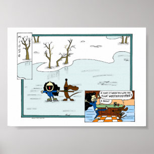 Midge- en Melissa Floor Skating Comic-Poster Poster