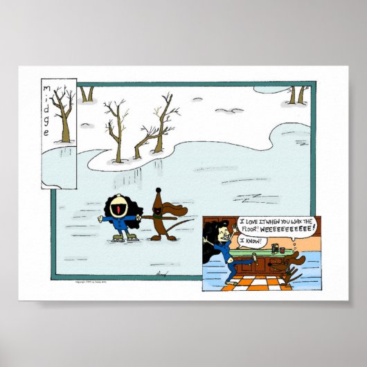 Midge- en Melissa Floor Skating Comic-Poster Poster (Voorkant)