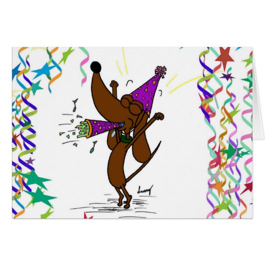 Midge "Heb een Dogwent Happy Birthday"-Kaart (Voorkant Horizontaal)