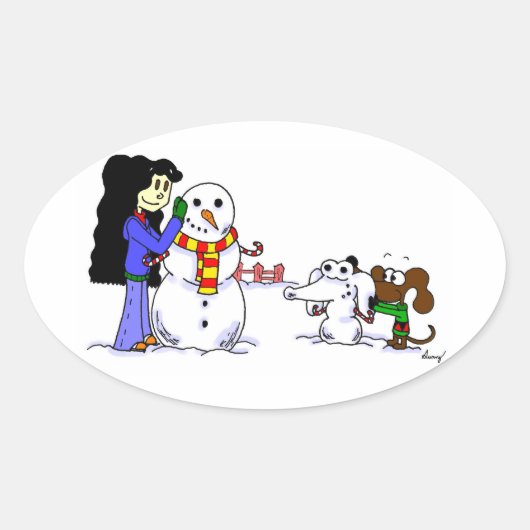 Midge Jouer dans les Stickers Neige - Personnalise (Devant)