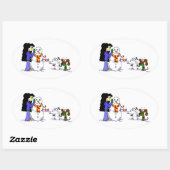 Midge Jouer dans les Stickers Neige - Personnalise (Feuille)
