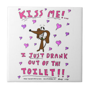Midge "KISS ME" Funny Tile Tegeltje